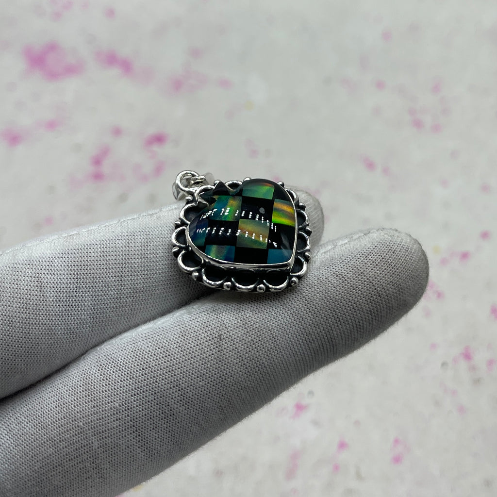 Resin Glass 925 Sterling Silver Pendant – Modern Designer Jewelry