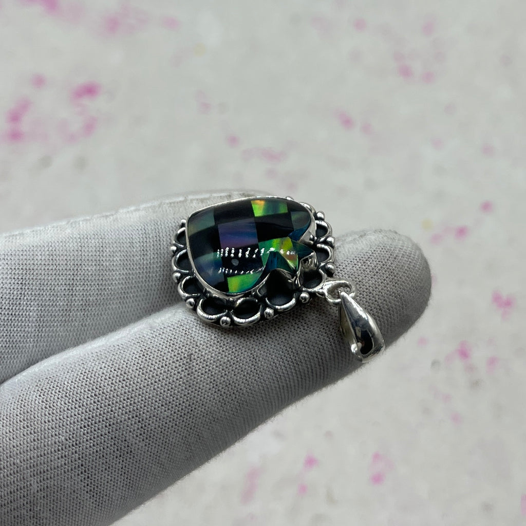 Resin Glass 925 Sterling Silver Pendant – Modern Designer Jewelry