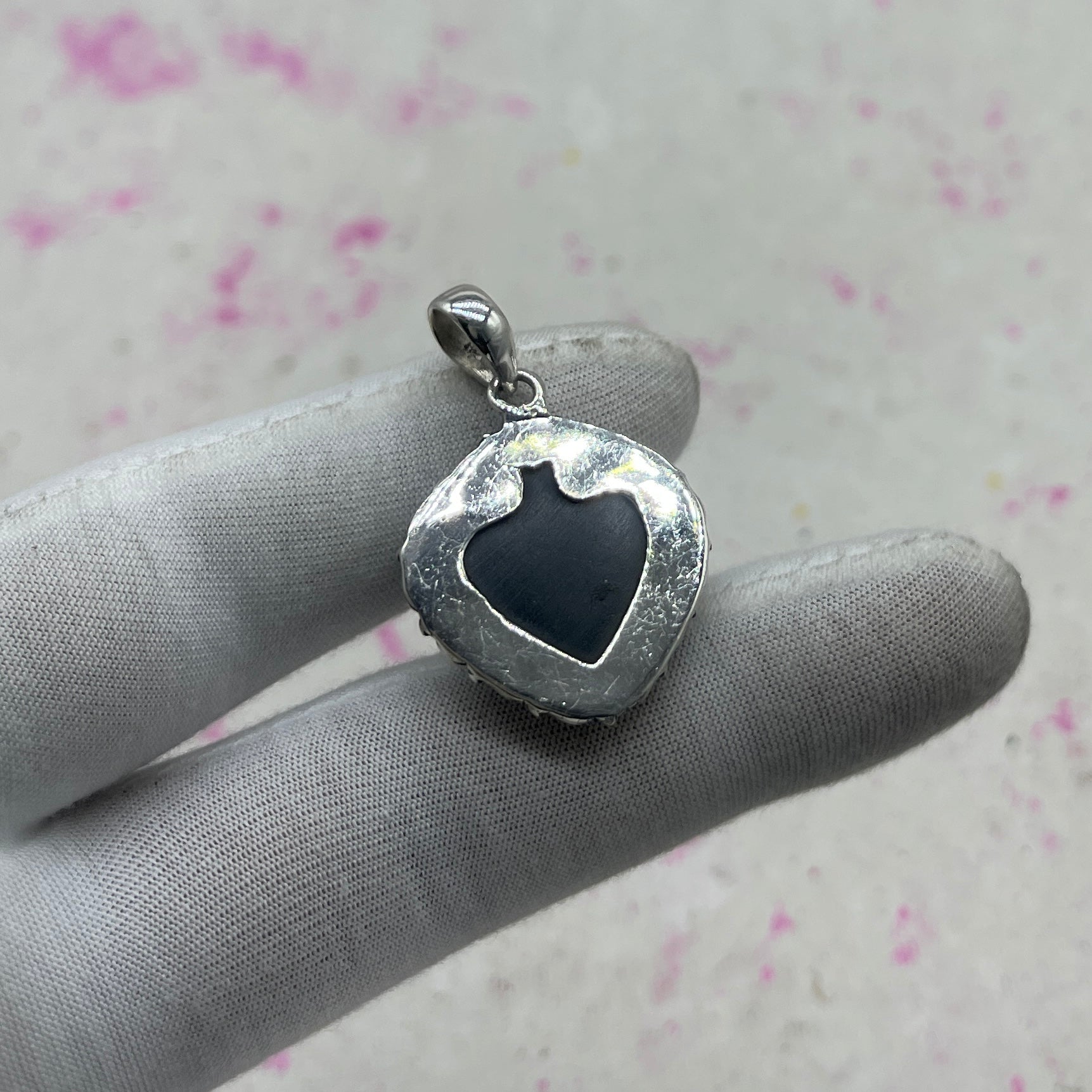 Resin Glass 925 Sterling Silver Pendant – Modern Designer Jewelry