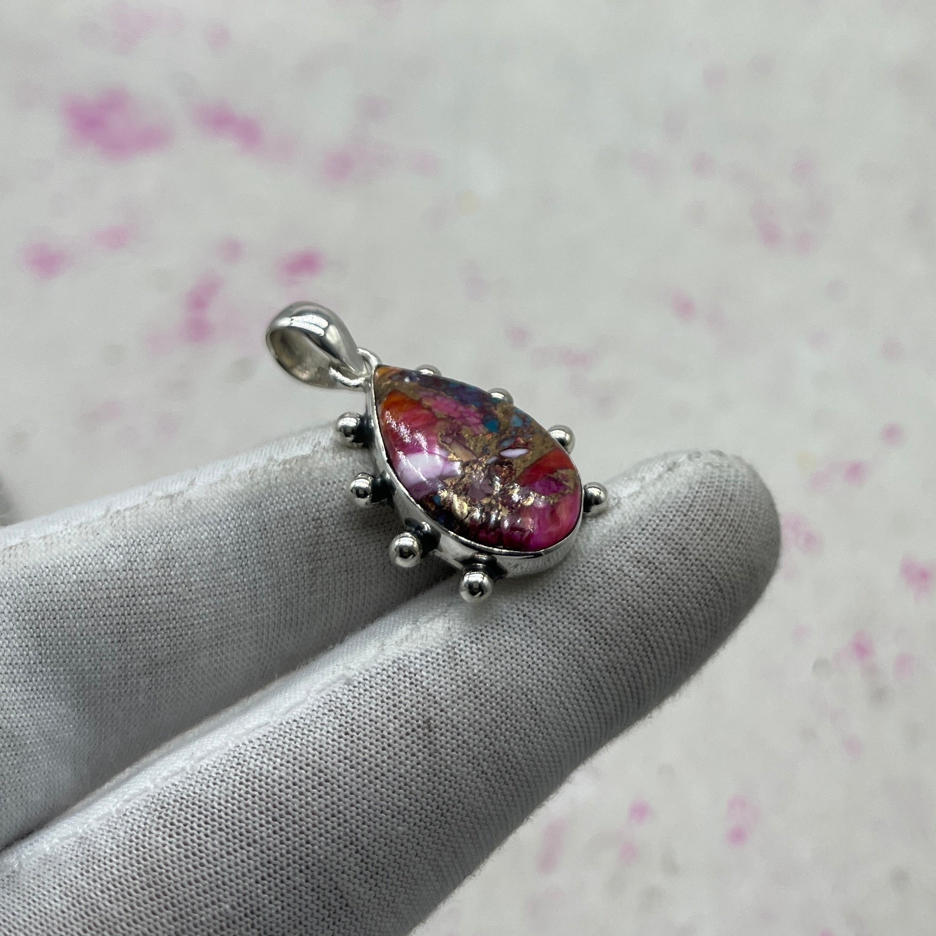 Spiny Oyster Turquoise 925 Sterling Silver Pendant – Artisan Silver Jewelry