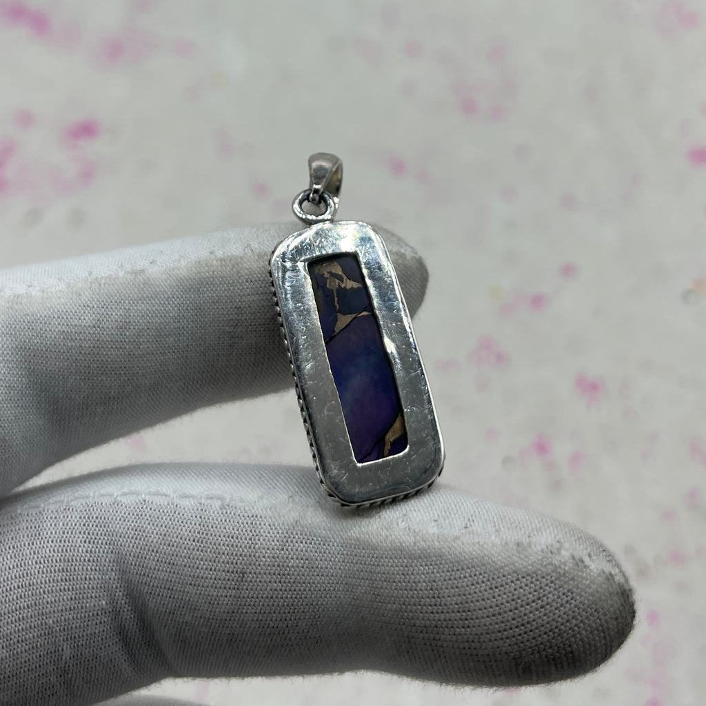 Purple Mohave Turquoise 925 Sterling Silver Pendant – Bohemian Designer Pendant