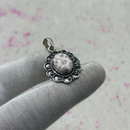 Pink Larimar 925 Sterling Silver Pendant – Handmade Silver Pendant