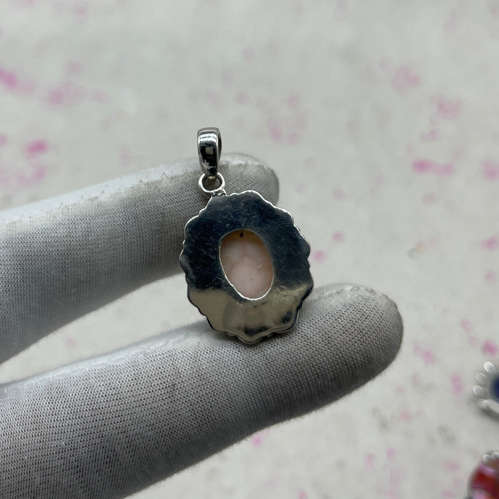 Pink Larimar 925 Sterling Silver Pendant – Handmade Silver Pendant