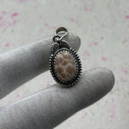 Pink Larimar 925 Sterling Silver Pendant – Boho Designer Jewelry
