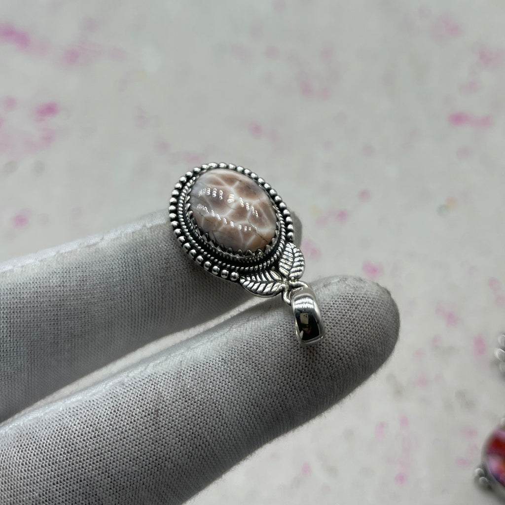 Pink Larimar 925 Sterling Silver Pendant – Boho Designer Jewelry