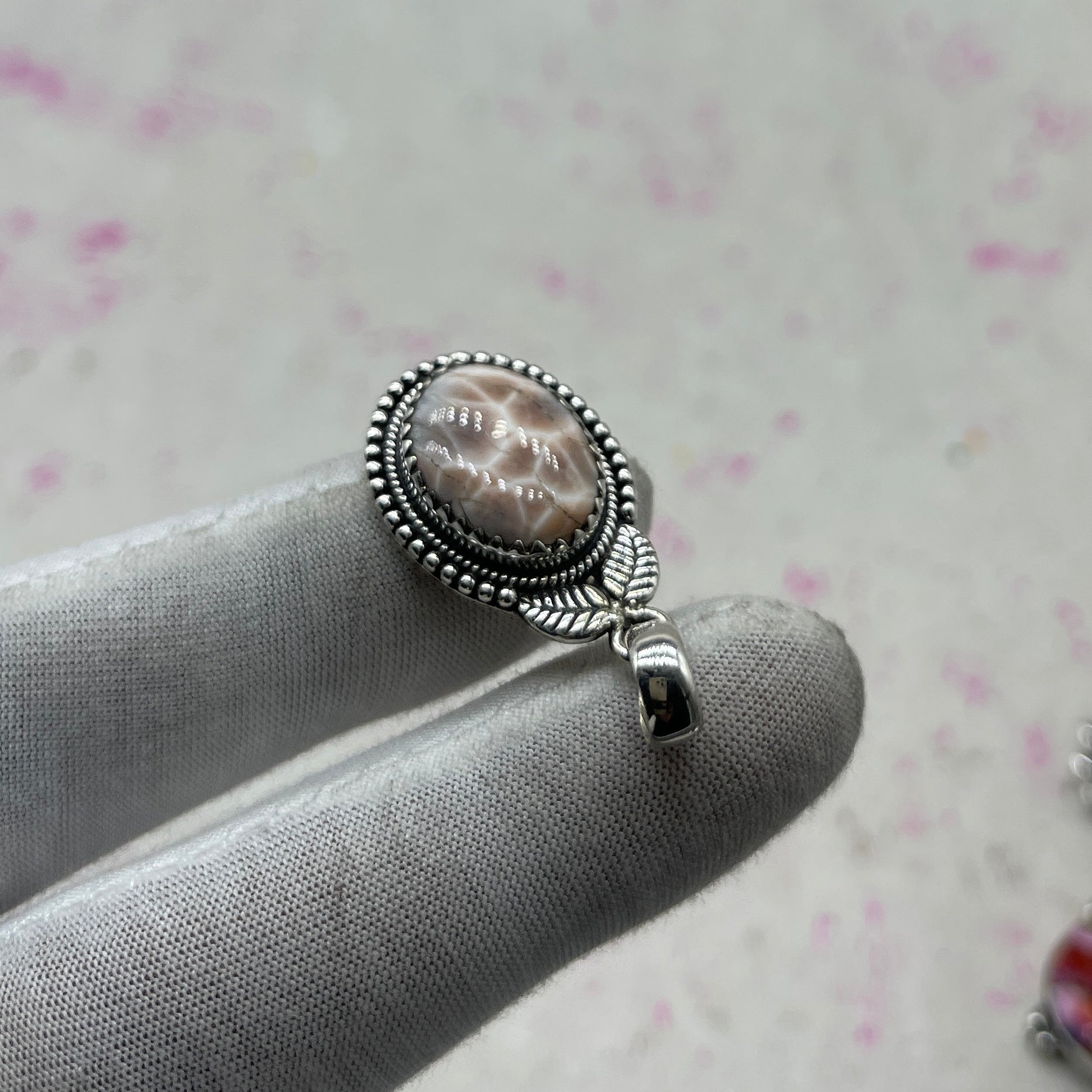 Pink Larimar 925 Sterling Silver Pendant – Boho Designer Jewelry