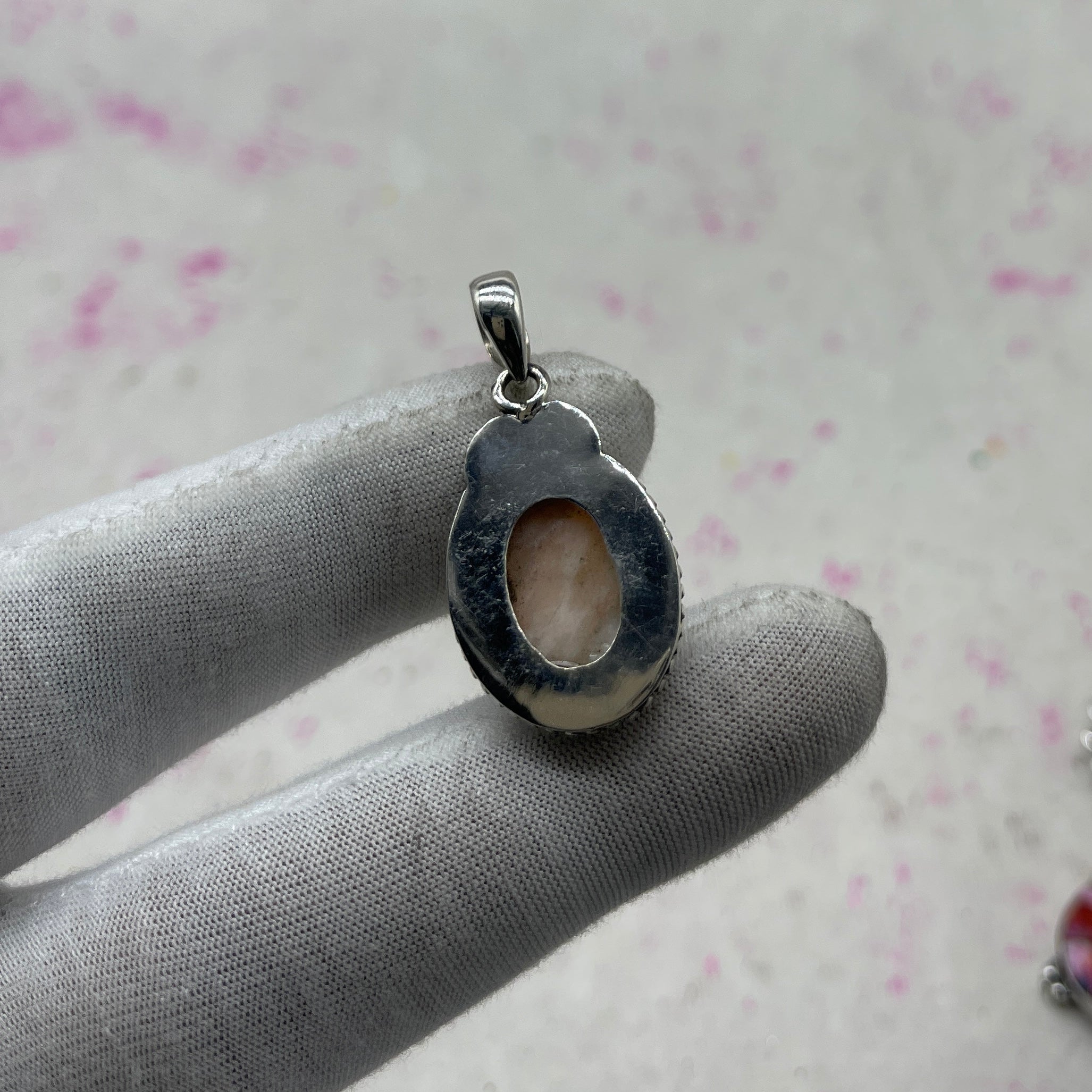 Pink Larimar 925 Sterling Silver Pendant – Boho Designer Jewelry