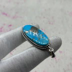 Blue Mohave Turquoise 925 Sterling Silver Pendant – Southwestern Boho Jewelry