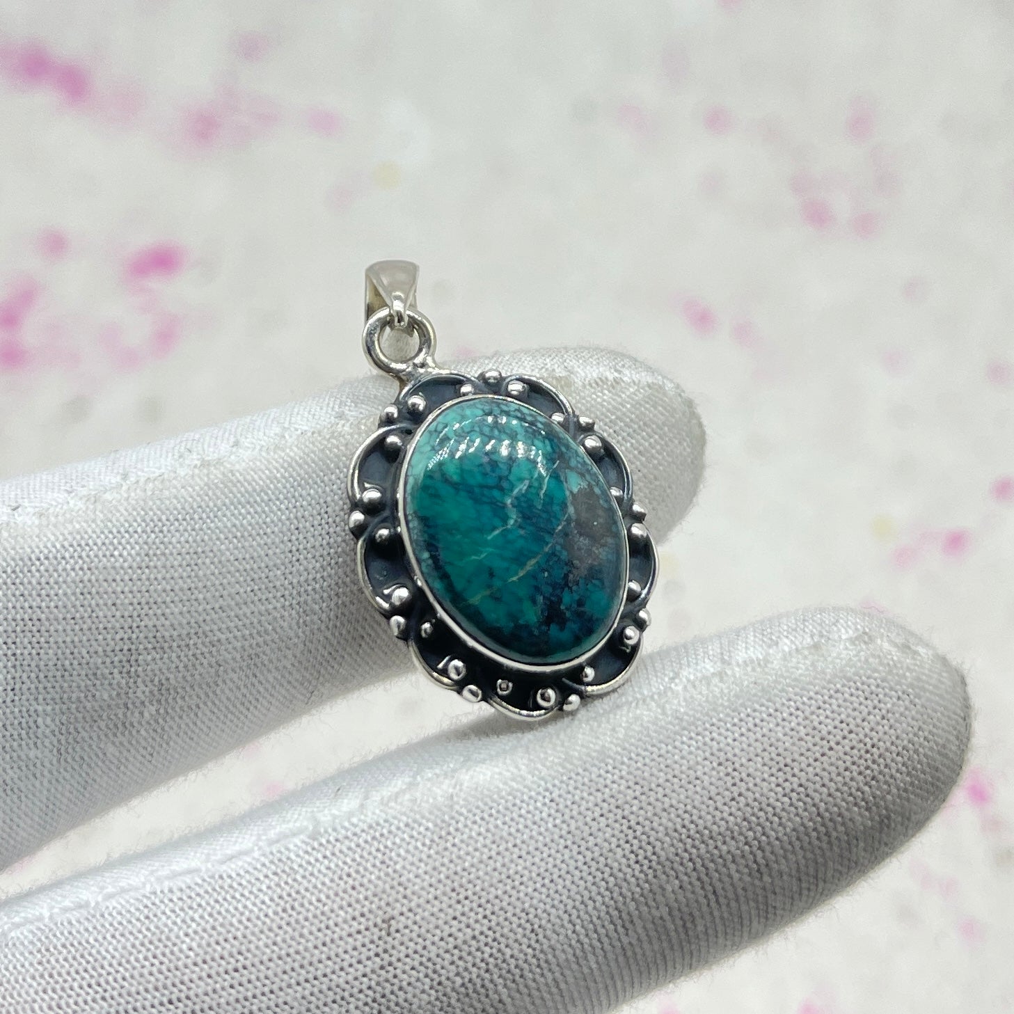 Turquoise Natural 925 Sterling Silver Pendant – Handmade Designer Jewelry