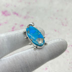 Blue Mohave Turquoise 925 Sterling Silver Pendant – Handmade Southwestern Jewelry