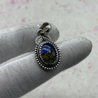 Resin Glass 925 Sterling Silver Pendant – Modern Boho Pendant