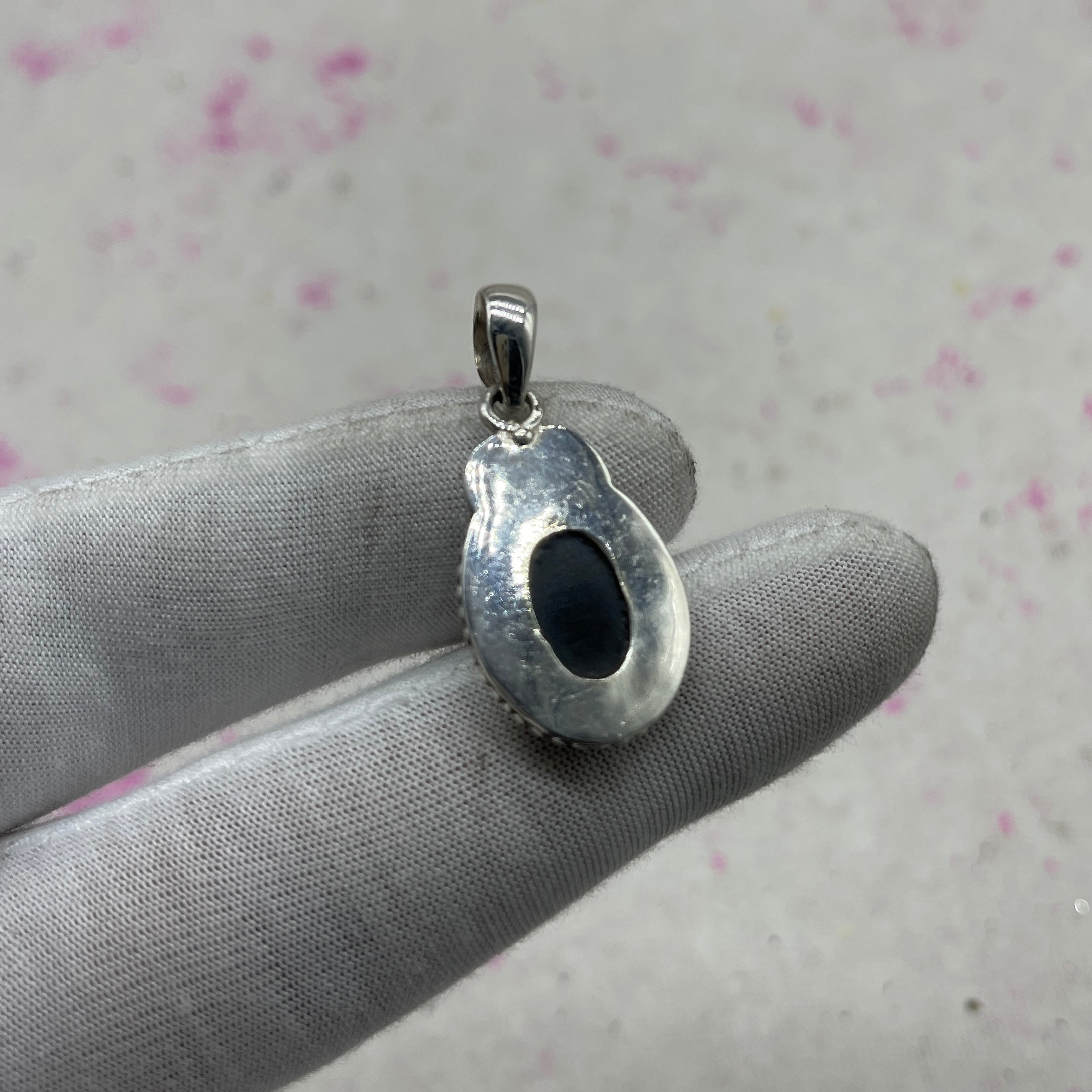Resin Glass 925 Sterling Silver Pendant – Modern Boho Pendant