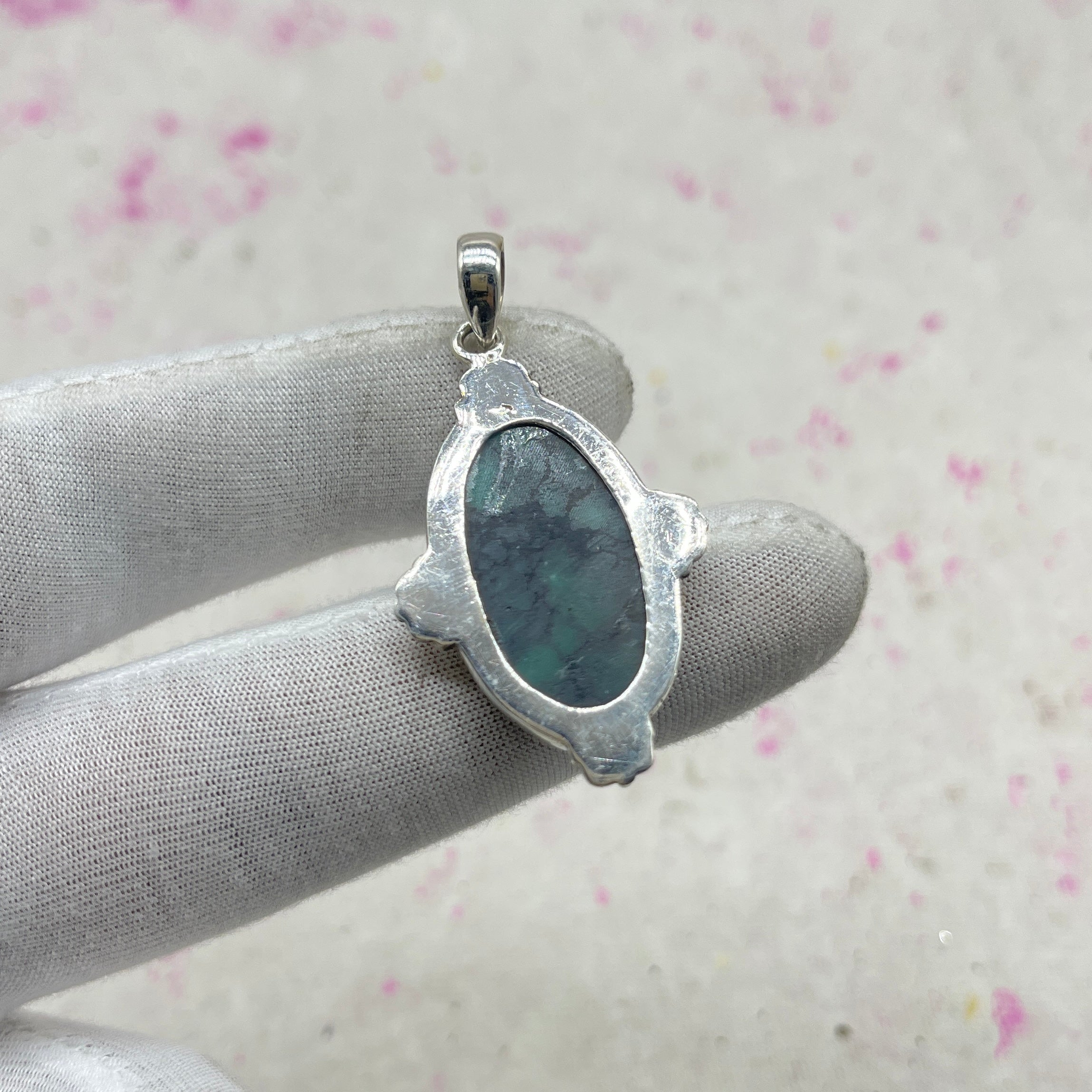 Natural Emerald 925 Sterling Silver Pendant – Handmade Luxury Bohemian Jewelry