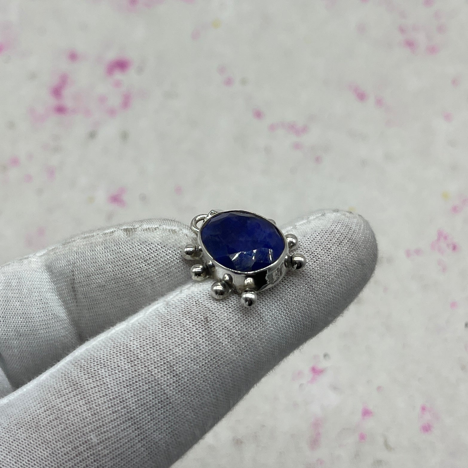 Dyed Sapphire 925 Sterling Silver Pendant – Artisan Designer Pendant
