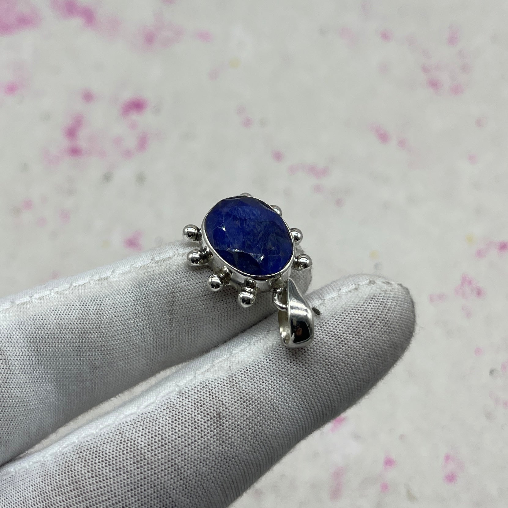 Dyed Sapphire 925 Sterling Silver Pendant – Artisan Designer Pendant