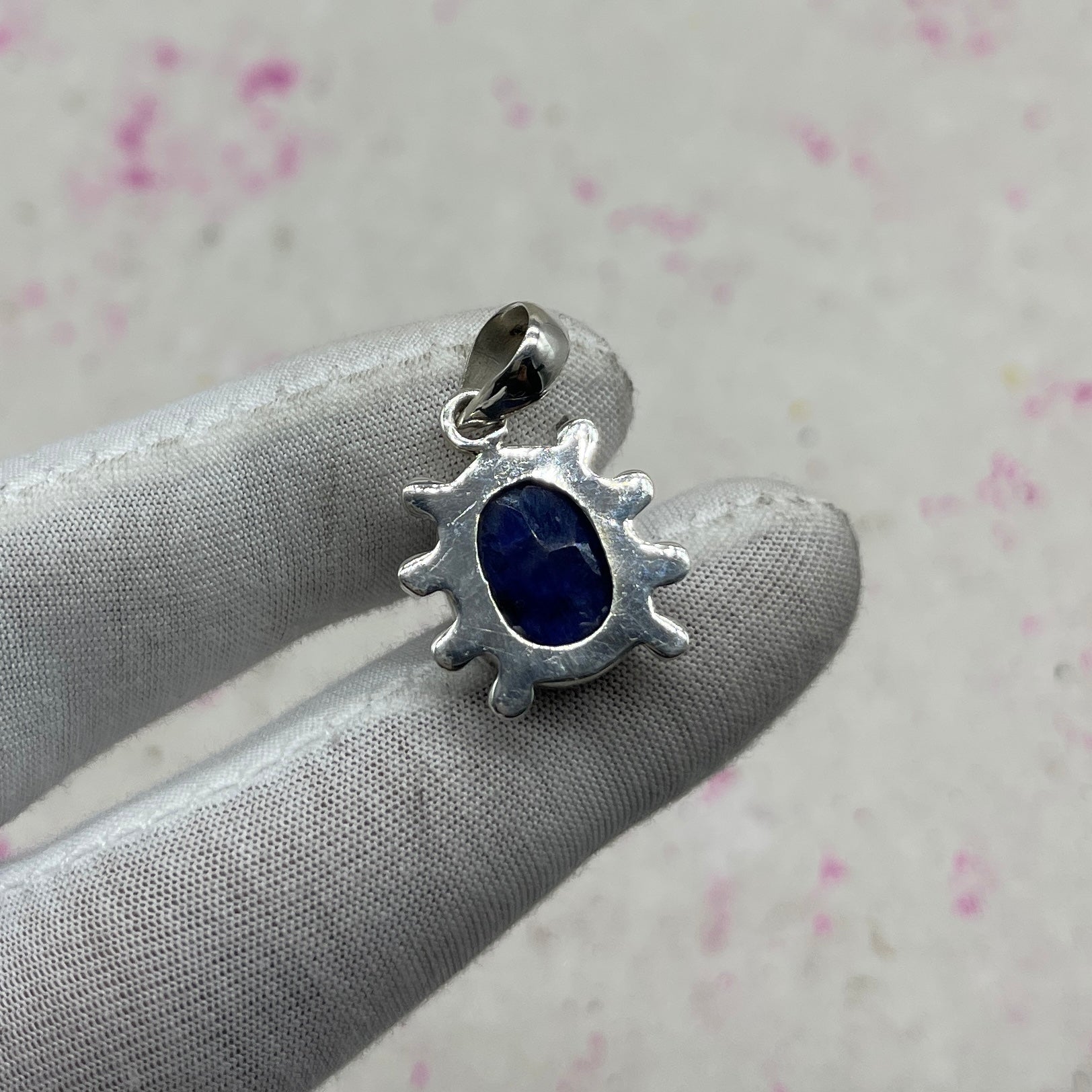 Dyed Sapphire 925 Sterling Silver Pendant – Artisan Designer Pendant