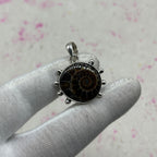 Ammonite Shell 925 Sterling Silver Pendant – Fossil Boho Jewelry
