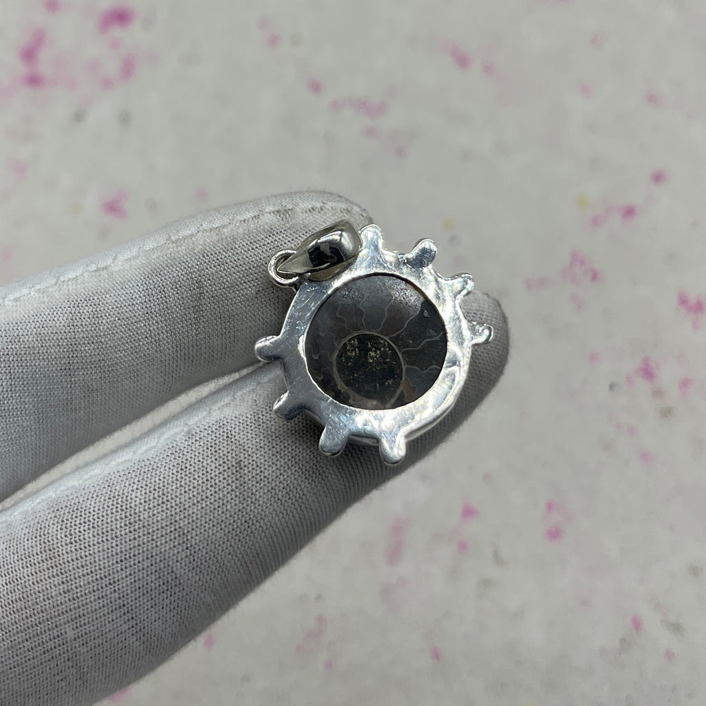 Ammonite Shell 925 Sterling Silver Pendant – Fossil Boho Jewelry