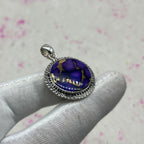 Purple Mohave Turquoise 925 Sterling Silver Pendant – Handmade Designer Jewelry