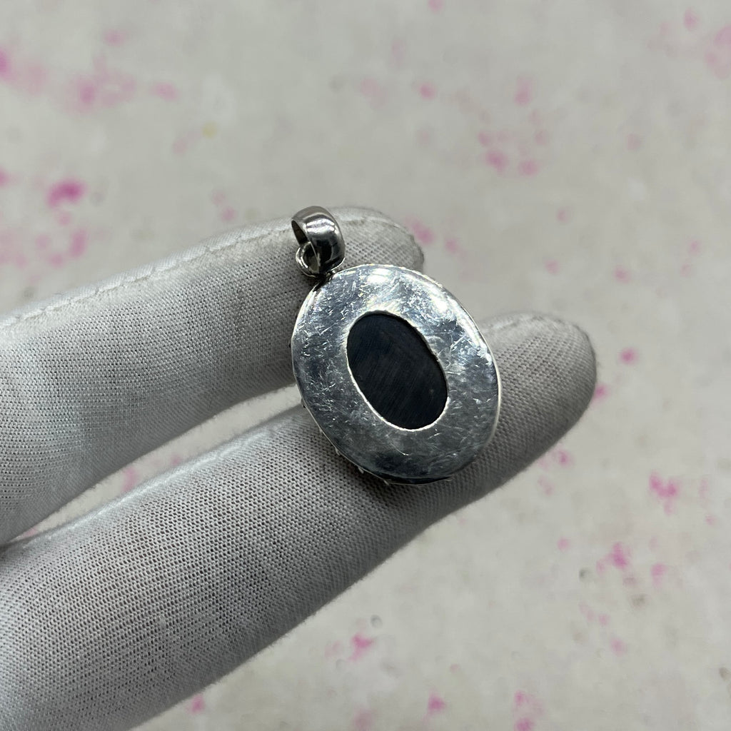 Resin Glass 925 Sterling Silver Pendant – Contemporary Bohemian Pendant