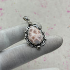 Pink Larimar 925 Sterling Silver Pendant – Handmade Boho Jewelry