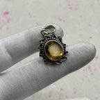 Citrine Faceted 925 Sterling Silver Pendant – Elegant Handmade Jewelry