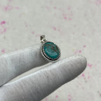 Turquoise Natural 925 Sterling Silver Pendant – Authentic Bohemian Jewelry