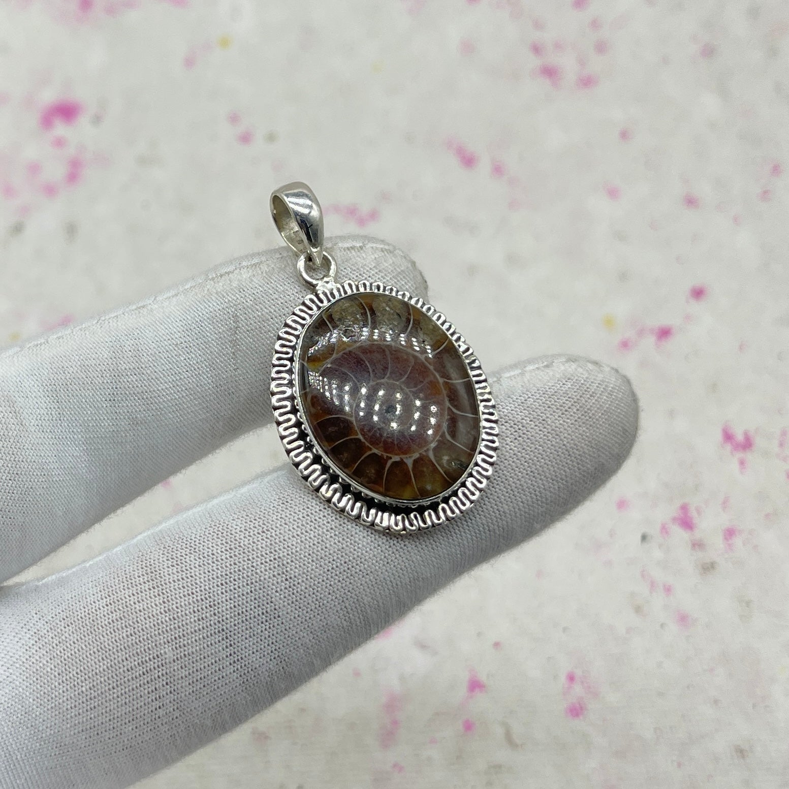 Ammonite Shell 925 Sterling Silver Pendant – Fossil Handmade Jewelry