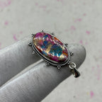 Spiny Oyster Turquoise 925 Sterling Silver Pendant – Boho Southwestern Pendant