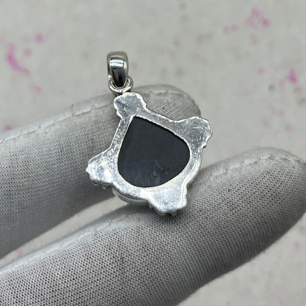 Resin Glass 925 Sterling Silver Pendant – Contemporary Handmade Pendant
