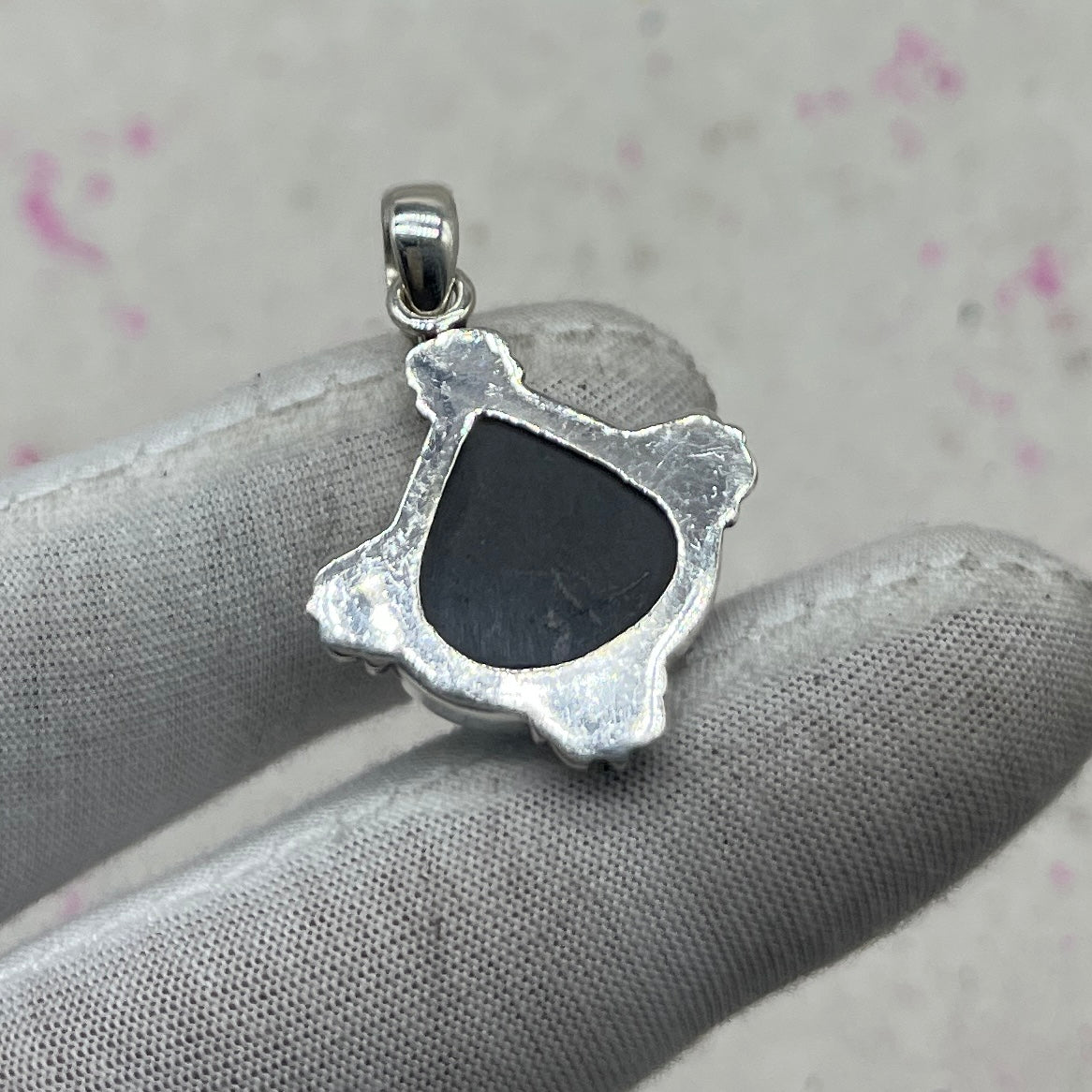 Resin Glass 925 Sterling Silver Pendant – Contemporary Handmade Pendant