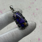 Purple Mohave Turquoise 925 Sterling Silver Pendant – Handmade Bohemian Jewelry