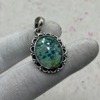 Resin Glass 925 Sterling Silver Pendant – Modern Artisan Designer Jewelry