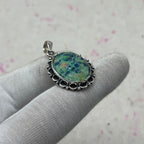 Resin Glass 925 Sterling Silver Pendant – Modern Artisan Designer Jewelry