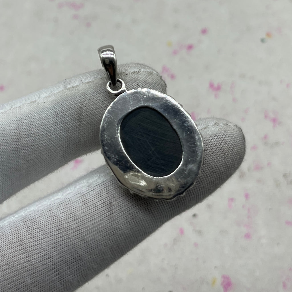 Resin Glass 925 Sterling Silver Pendant – Modern Artisan Designer Jewelry