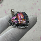 Spiny Oyster Turquoise 925 Sterling Silver Pendant – Handmade Southwestern Jewelry
