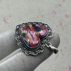 Spiny Oyster Turquoise 925 Sterling Silver Pendant – Handmade Southwestern Jewelry