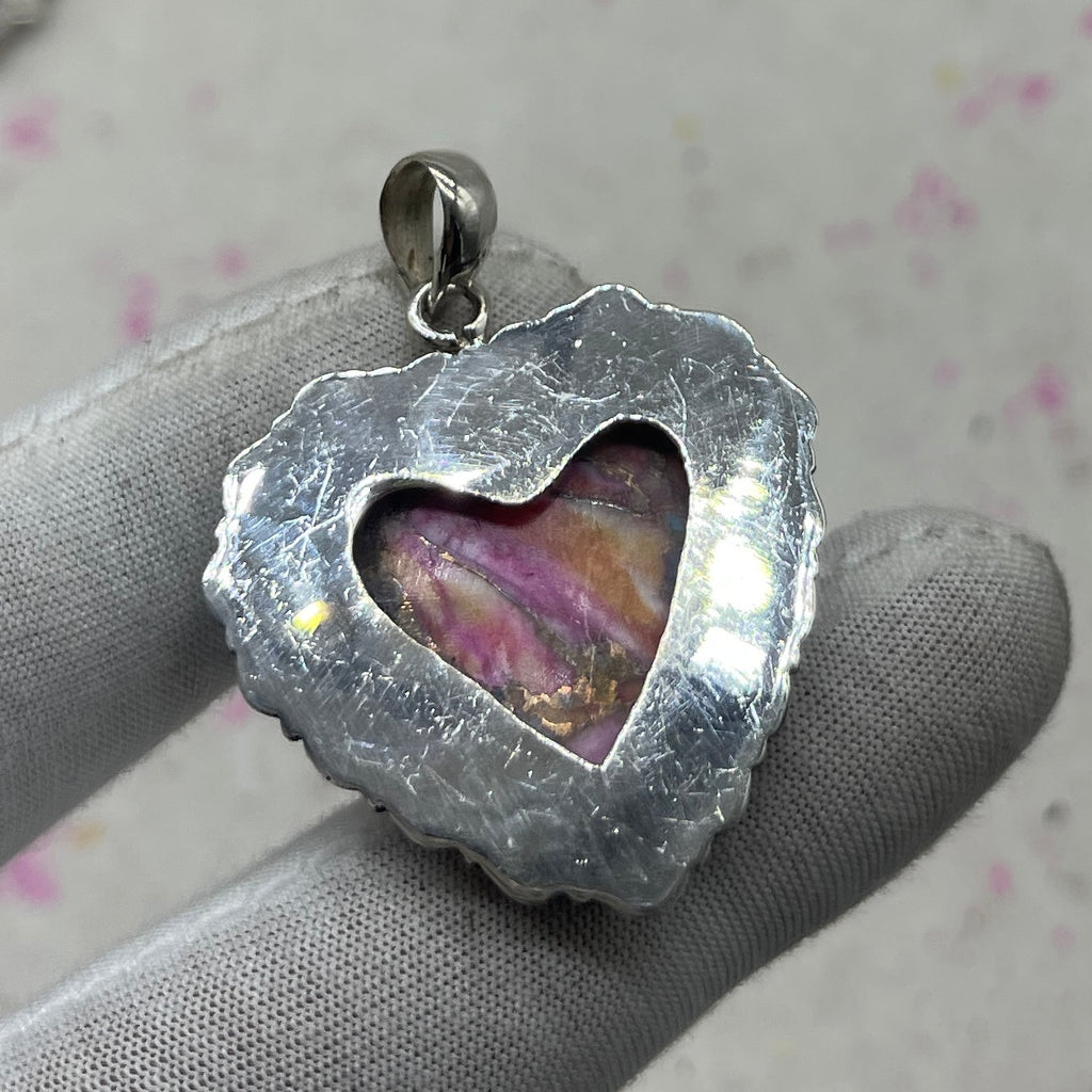 Spiny Oyster Turquoise 925 Sterling Silver Pendant – Handmade Southwestern Jewelry