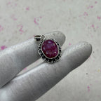 Ruby 925 Sterling Silver Pendant – Classic Handmade Designer Jewelry