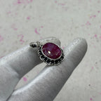 Ruby 925 Sterling Silver Pendant – Classic Handmade Designer Jewelry