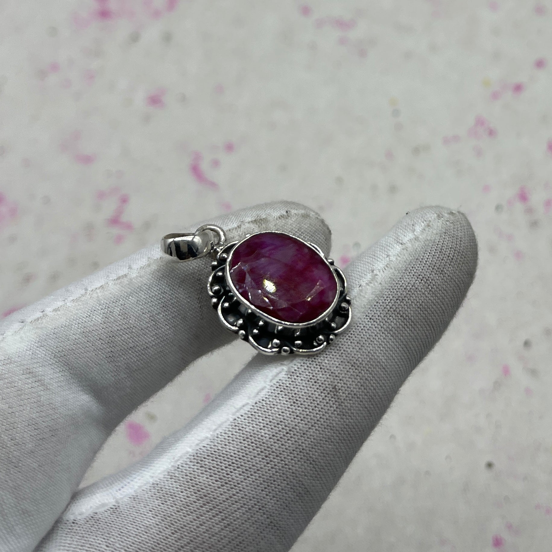 Ruby 925 Sterling Silver Pendant – Classic Handmade Designer Jewelry