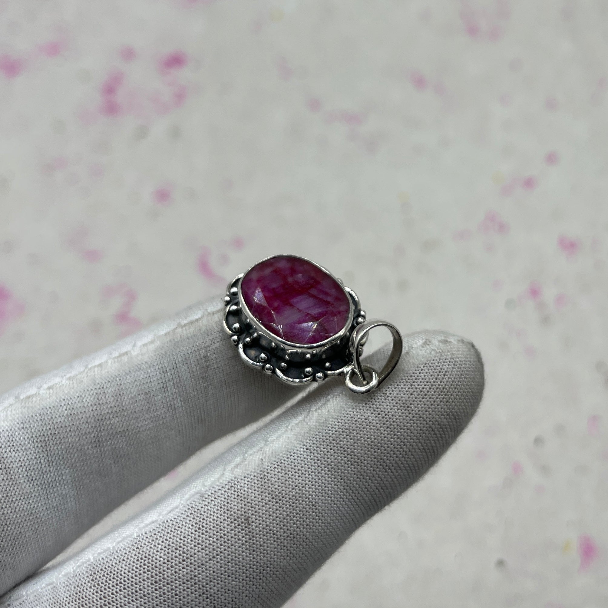 Ruby 925 Sterling Silver Pendant – Classic Handmade Designer Jewelry
