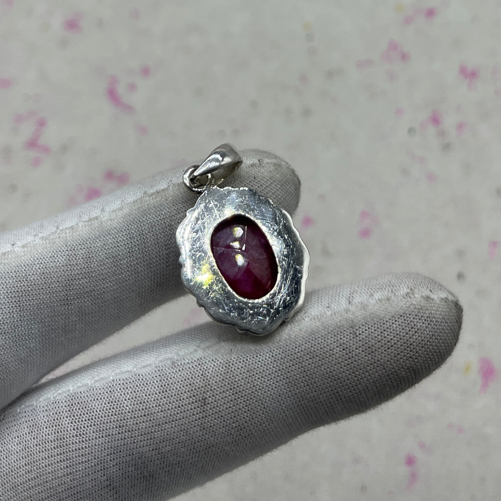 Ruby 925 Sterling Silver Pendant – Classic Handmade Designer Jewelry