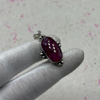 Ruby 925 Sterling Silver Pendant – Elegant Bohemian Silver Jewelry