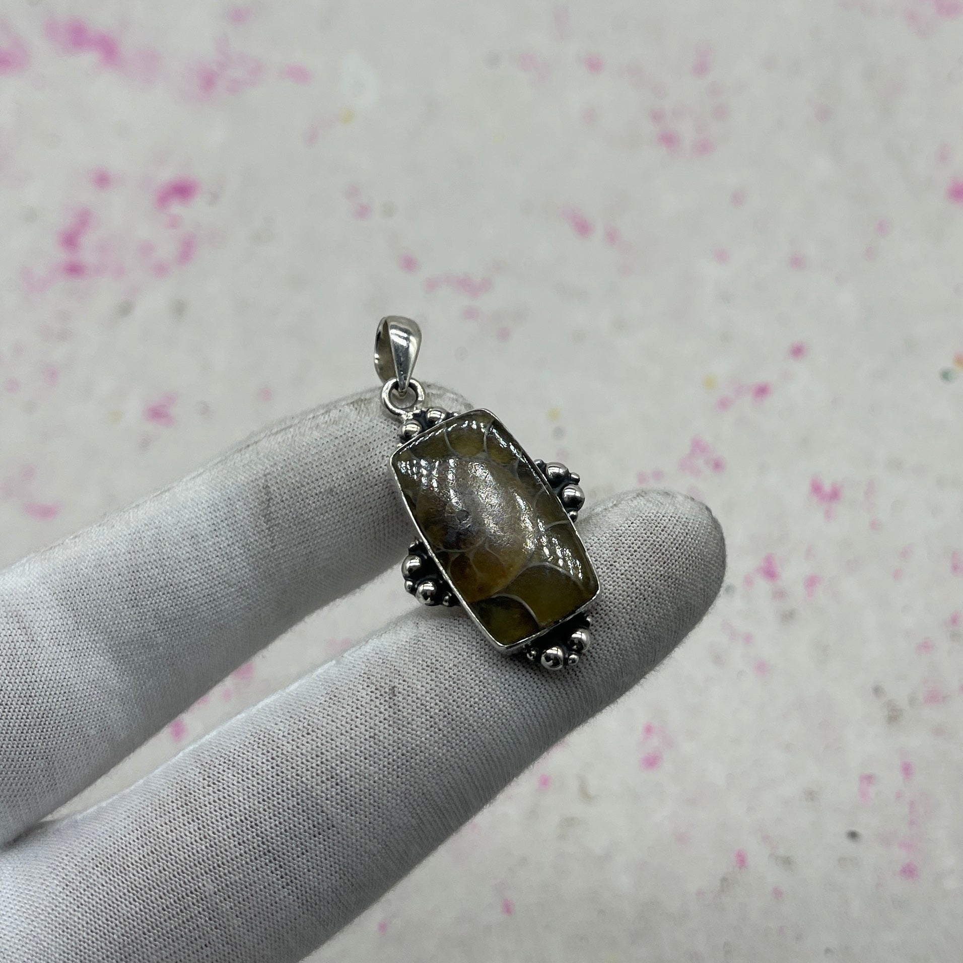 Ammonite Shell 925 Sterling Silver Pendant – Fossil Handmade Boho Jewelry