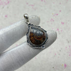 Ammonite Shell 925 Sterling Silver Pendant – Unique Artisan Fossil Pendant