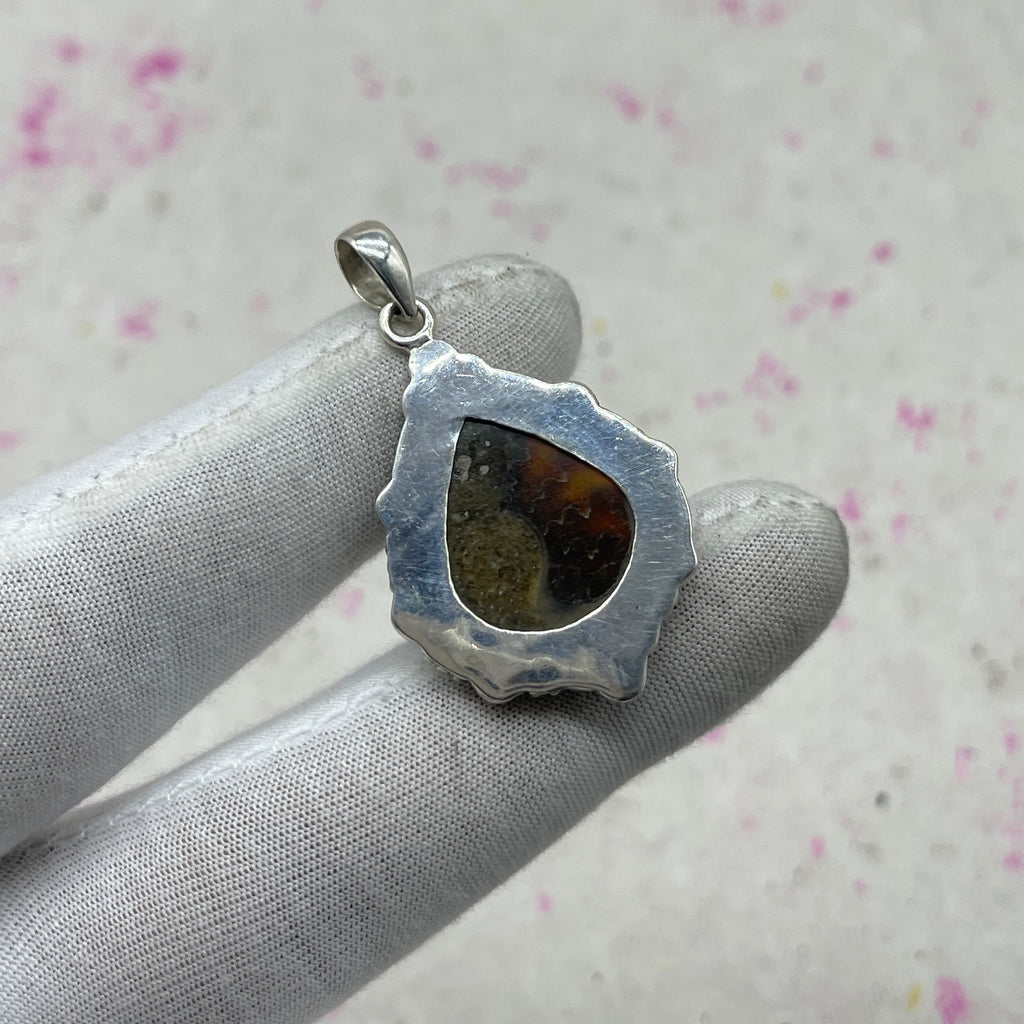 Ammonite Shell 925 Sterling Silver Pendant – Unique Artisan Fossil Pendant