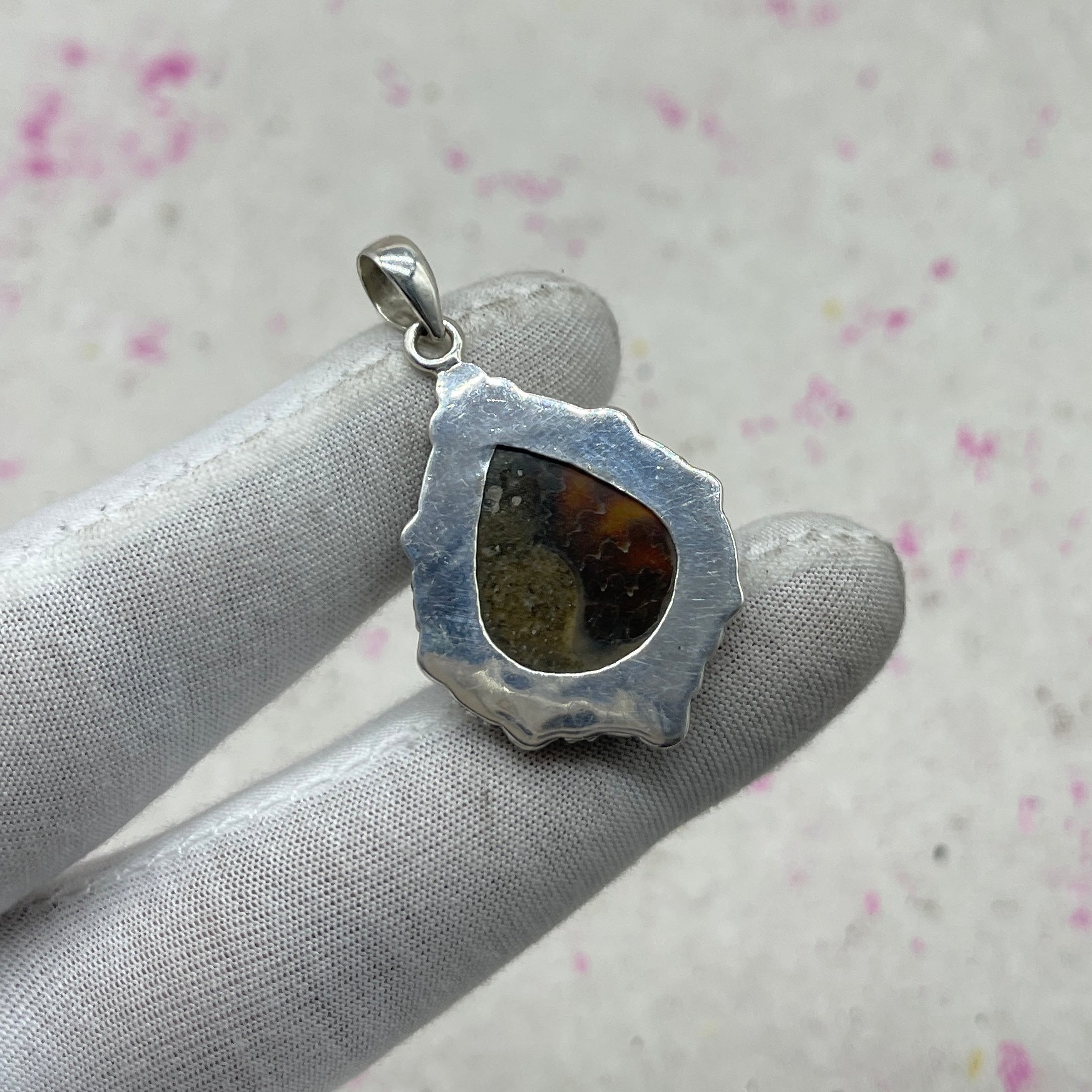 Ammonite Shell 925 Sterling Silver Pendant – Unique Artisan Fossil Pendant