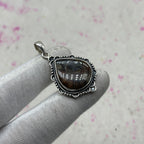 Ammonite Shell 925 Sterling Silver Pendant – Unique Artisan Fossil Pendant