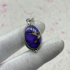 Purple Mohave Turquoise 925 Sterling Silver Pendant – Handmade Bohemian Jewelry